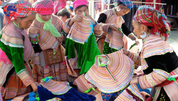 The Flower Hmong are renowned for their stunning traditional attire, characterized by intricate embroidery and vivid colors