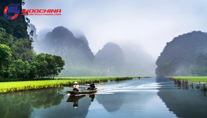 Tam Coc offers peaceful boat rides through rice fields